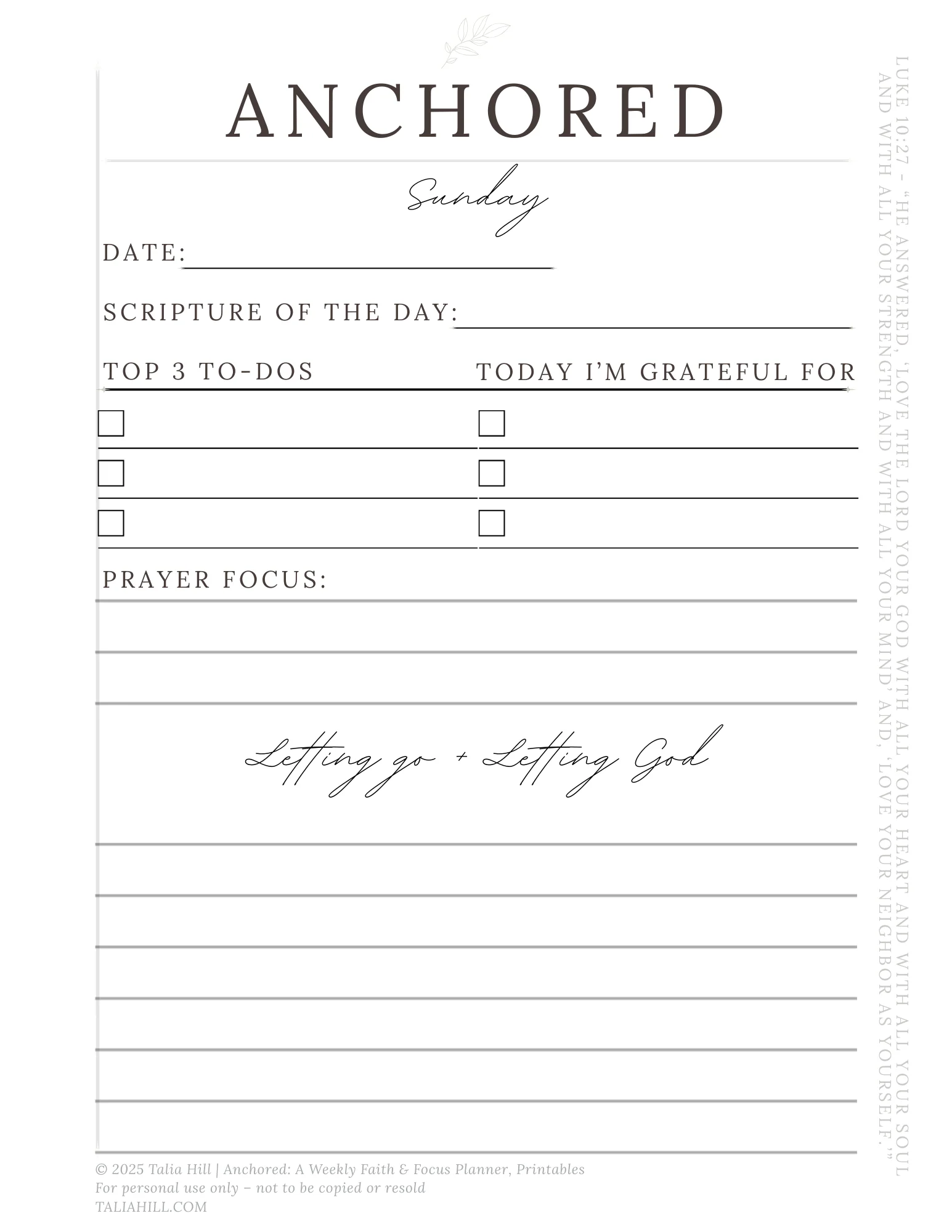 Anchored: A Weekly Faith & Focus Planner, Printables - Image 4
