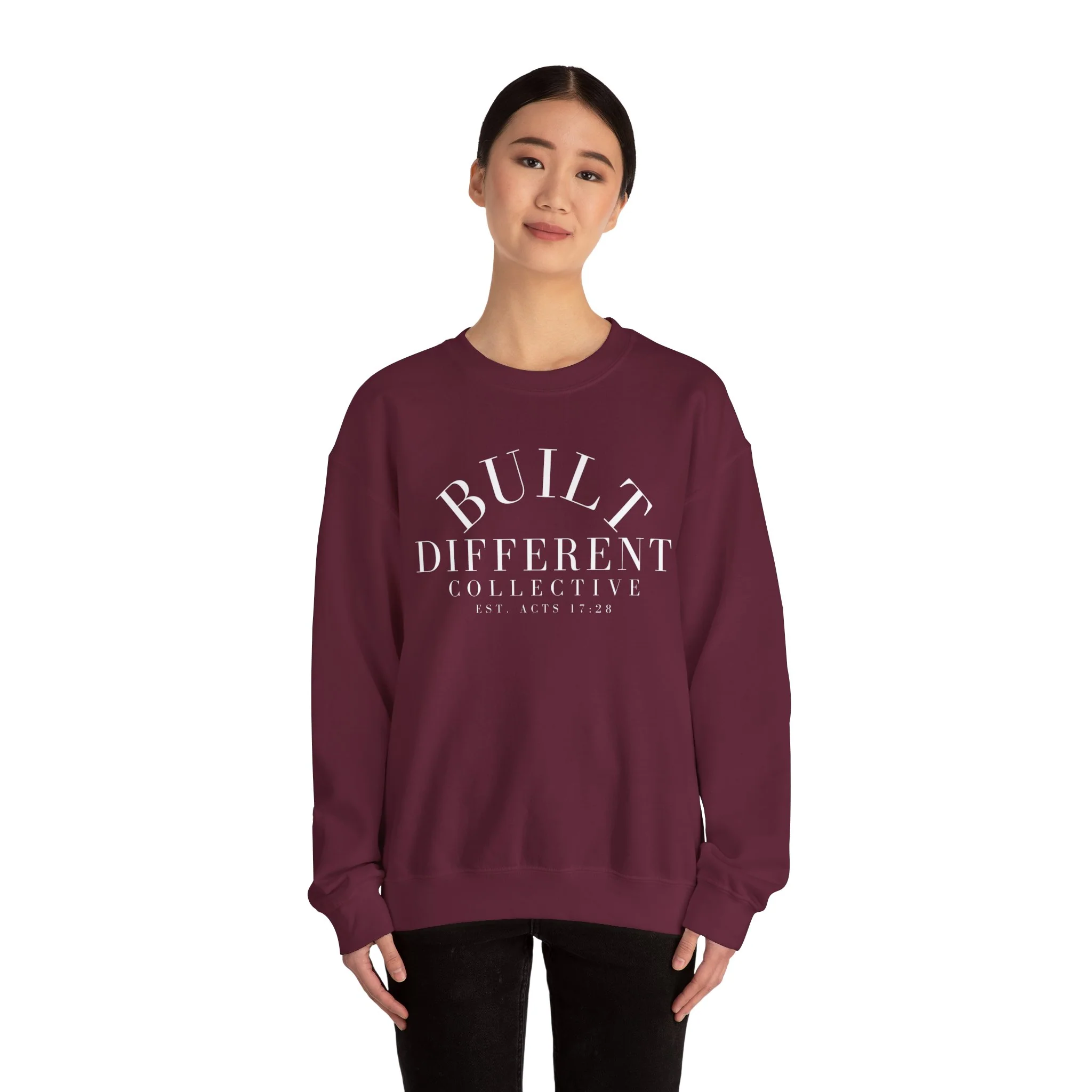 BUILT DIFFERENT COLLECTIVE EST. ACTS 17:28 Unisex Heavy Blend™ Crewneck Sweatshirt - Image 13