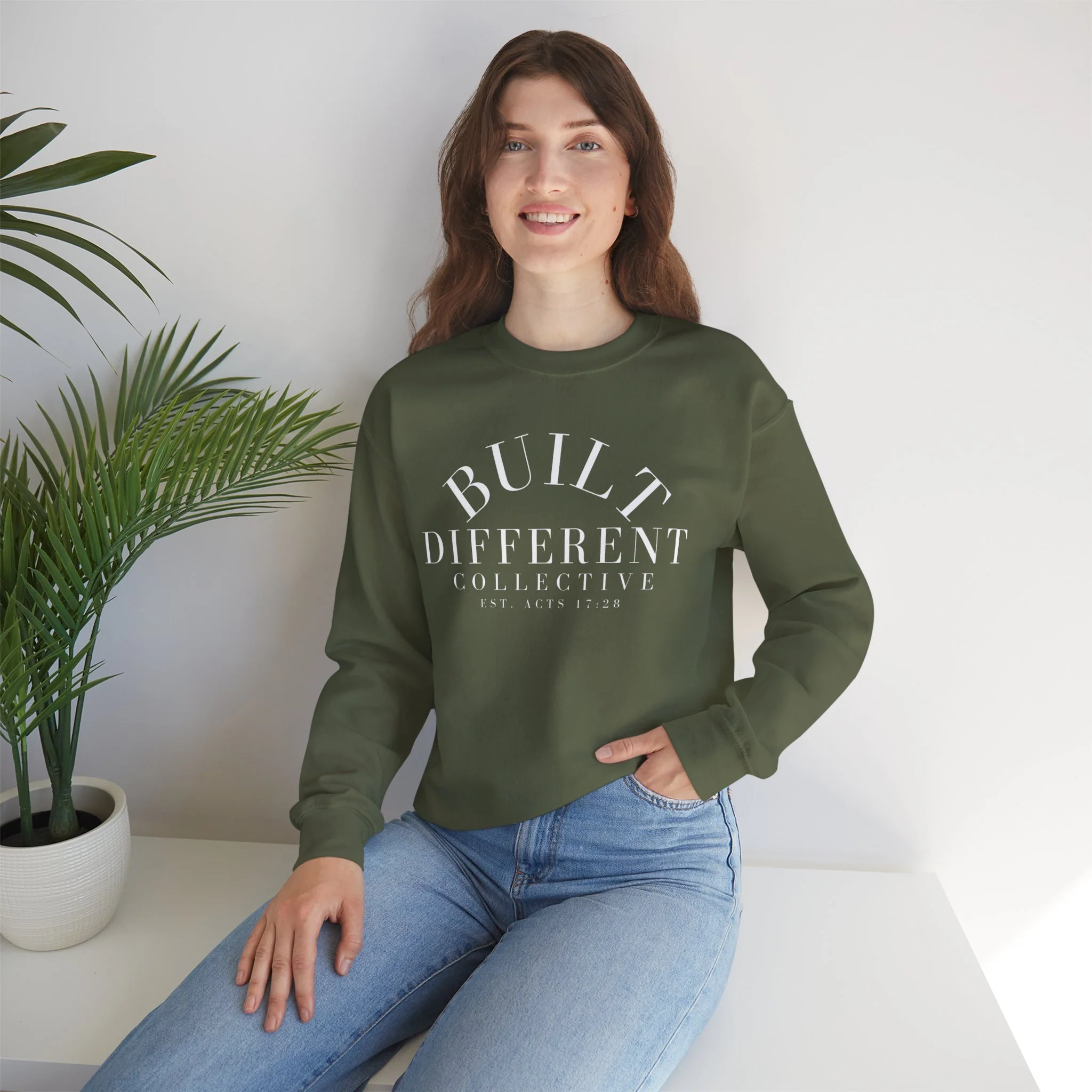 BUILT DIFFERENT COLLECTIVE EST. ACTS 17:28 Unisex Heavy Blend™ Crewneck Sweatshirt - Image 20