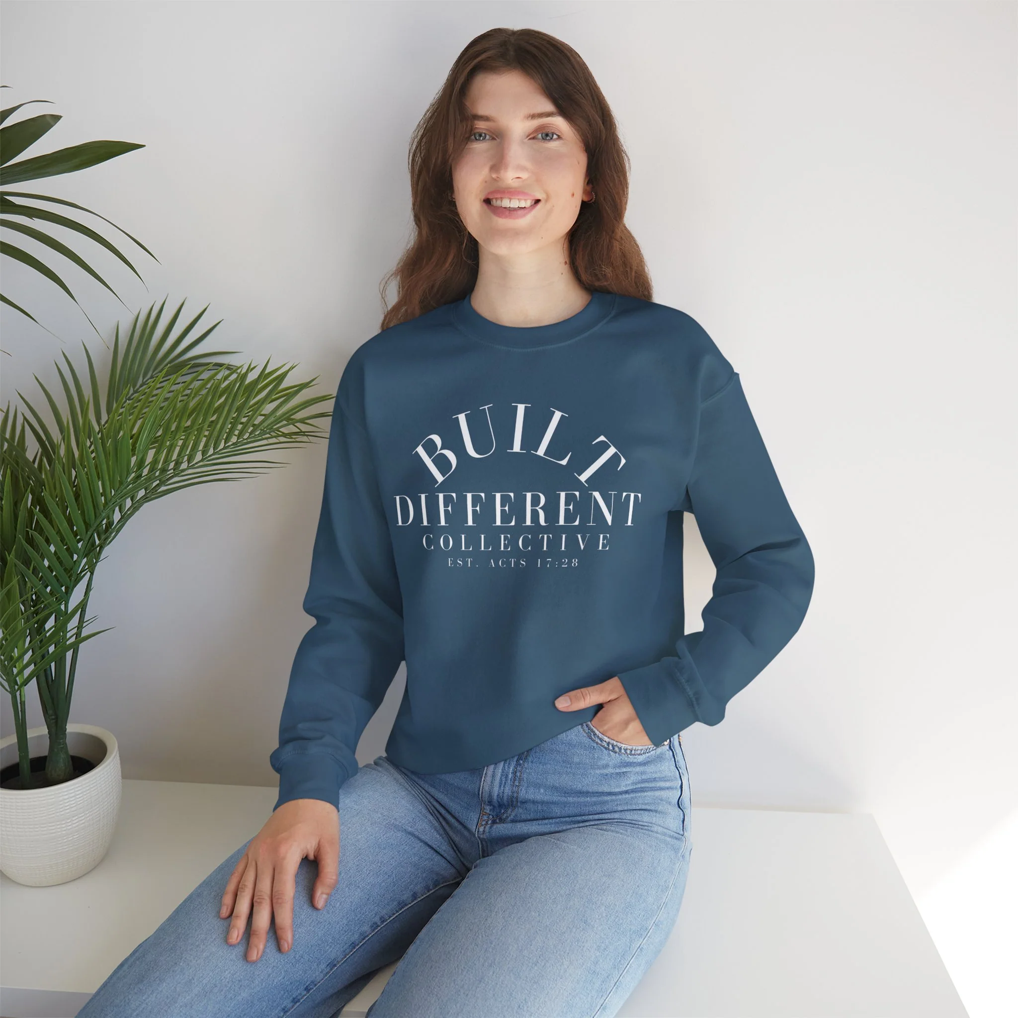 BUILT DIFFERENT COLLECTIVE EST. ACTS 17:28 Unisex Heavy Blend™ Crewneck Sweatshirt - Image 25