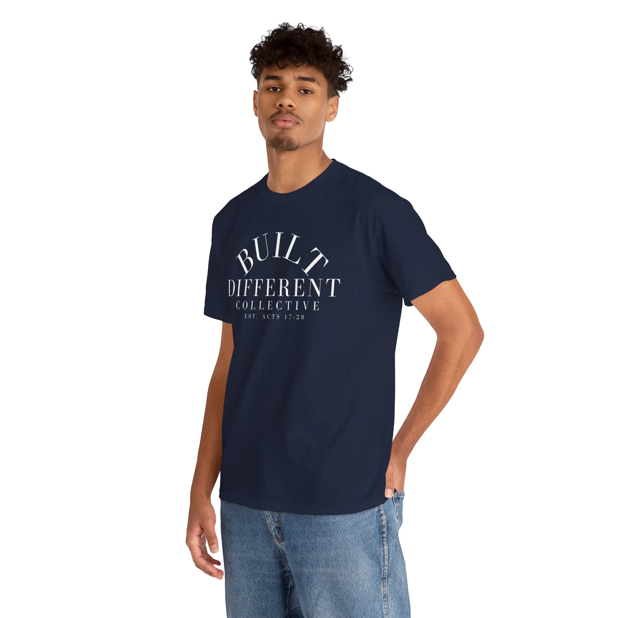 BUILT DIFFERENT COLLECTIVE EST. ACTS 17:28 Unisex Heavy Cotton Tee - Image 14