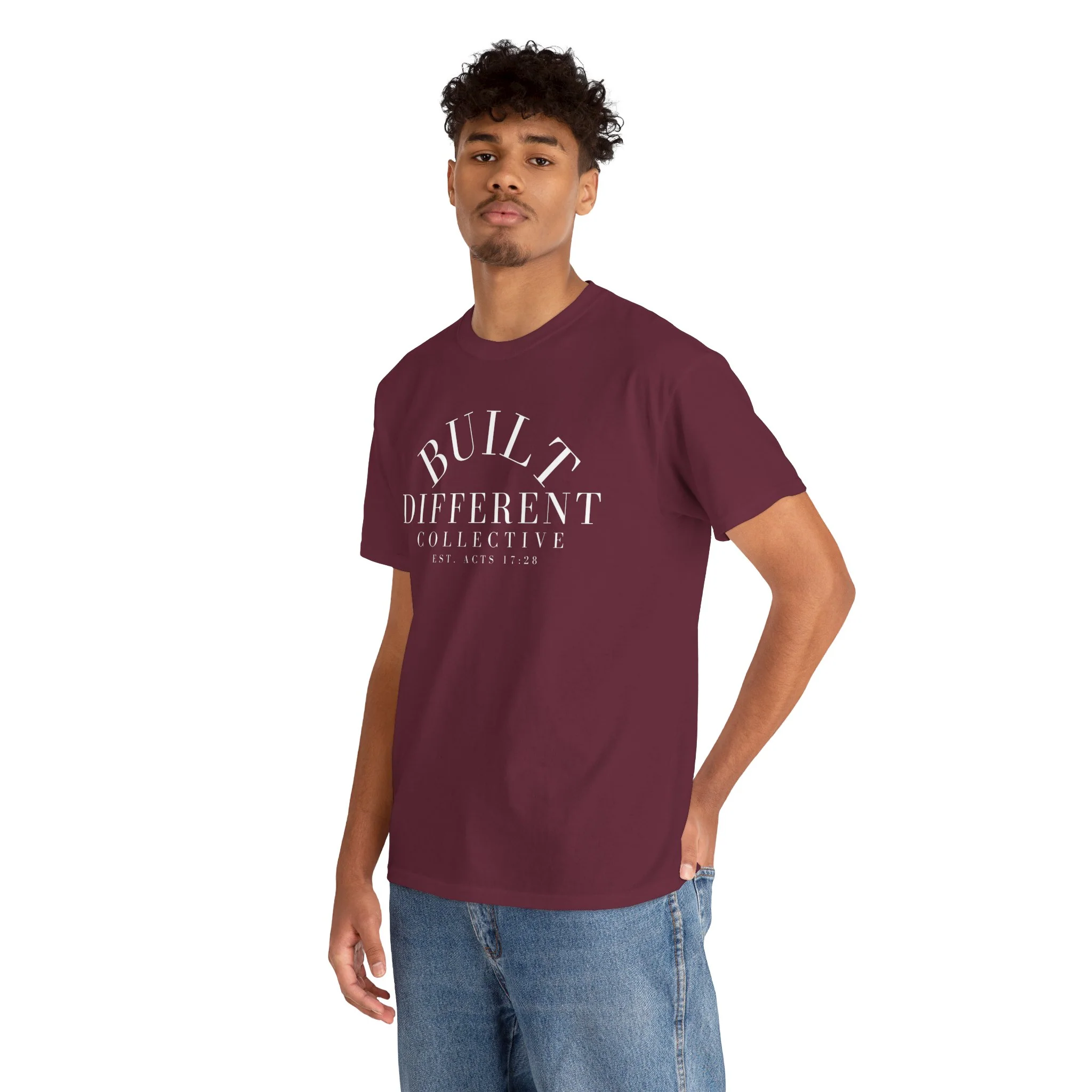 BUILT DIFFERENT COLLECTIVE EST. ACTS 17:28 Unisex Heavy Cotton Tee - Image 32