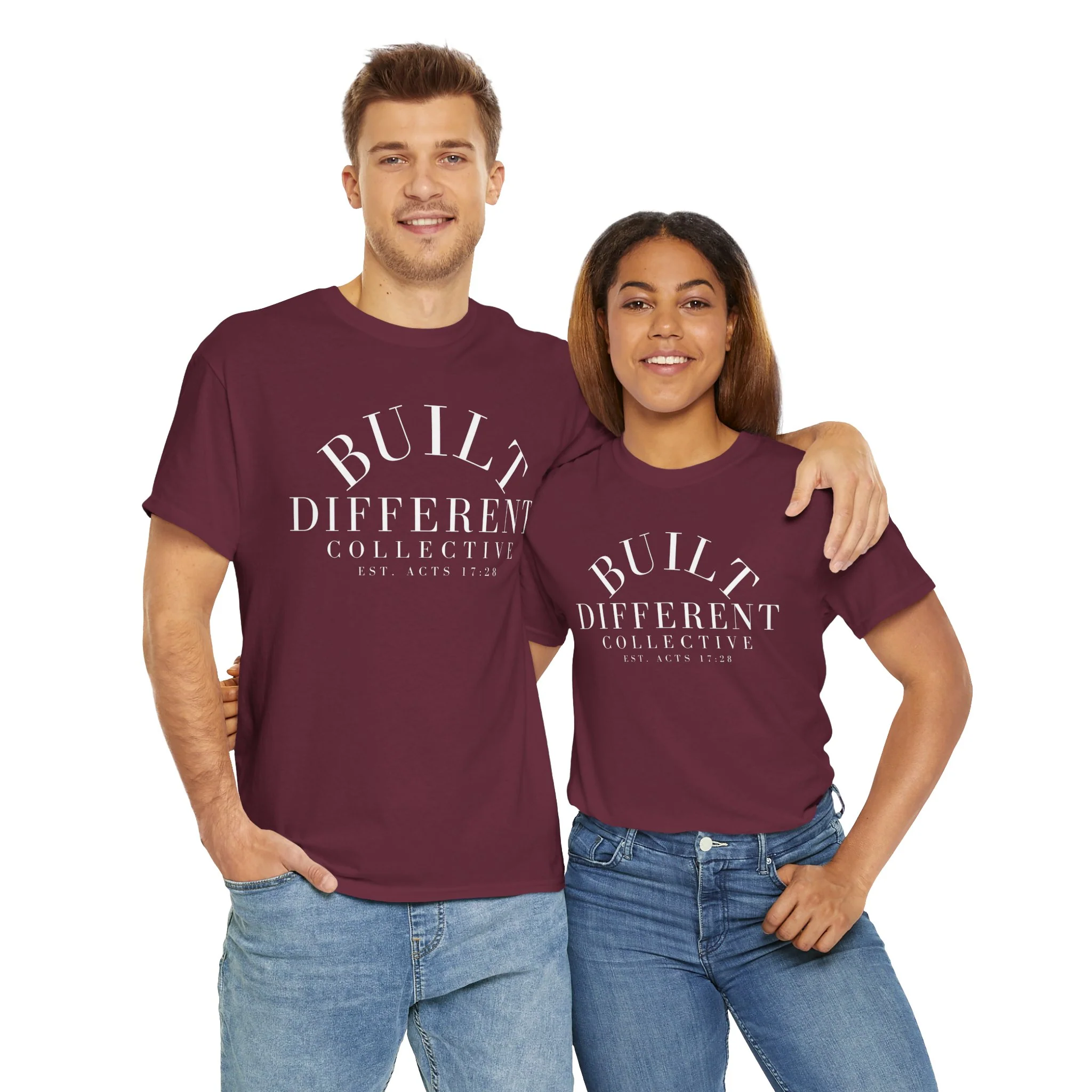 BUILT DIFFERENT COLLECTIVE EST. ACTS 17:28 Unisex Heavy Cotton Tee - Image 33