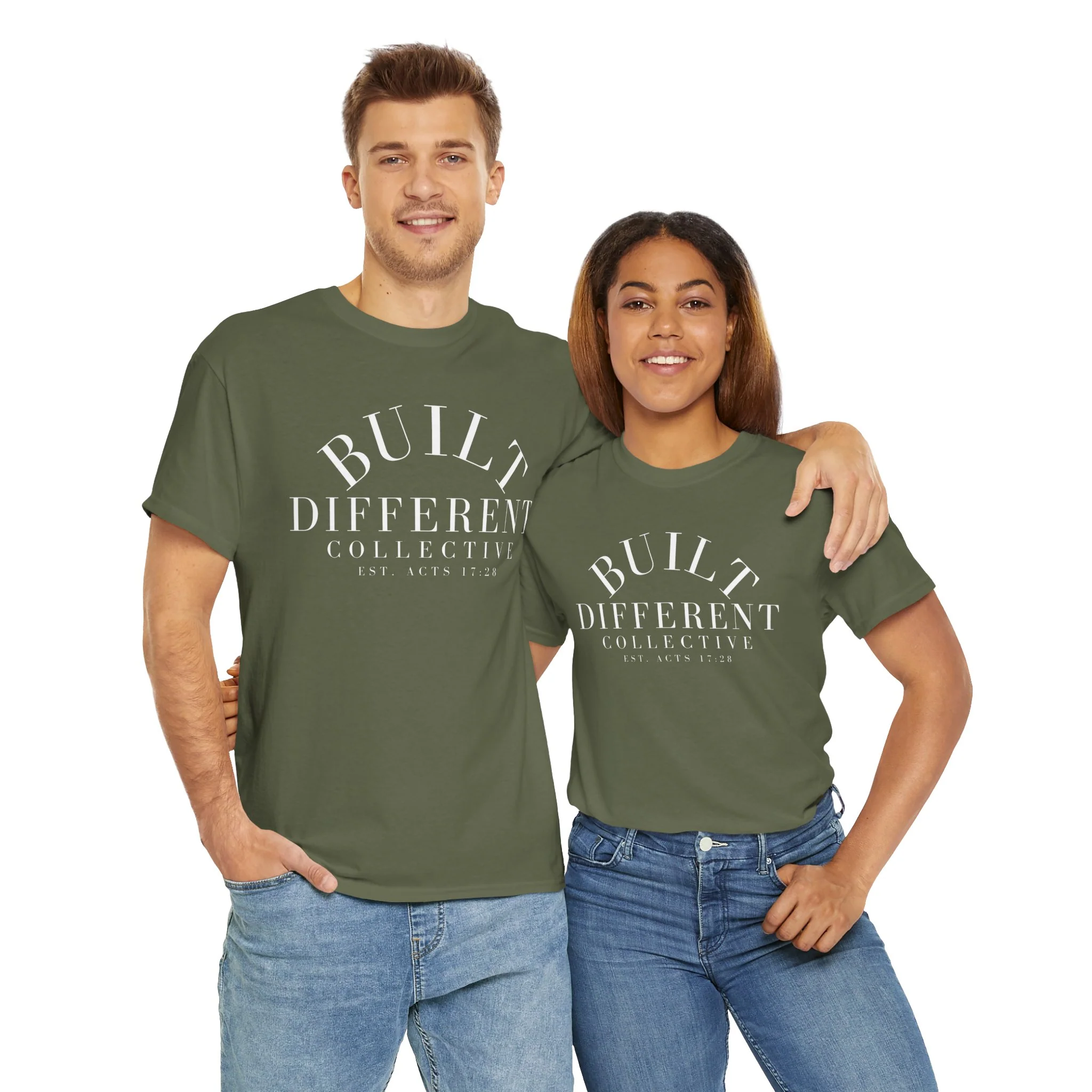 BUILT DIFFERENT COLLECTIVE EST. ACTS 17:28 Unisex Heavy Cotton Tee - Image 39