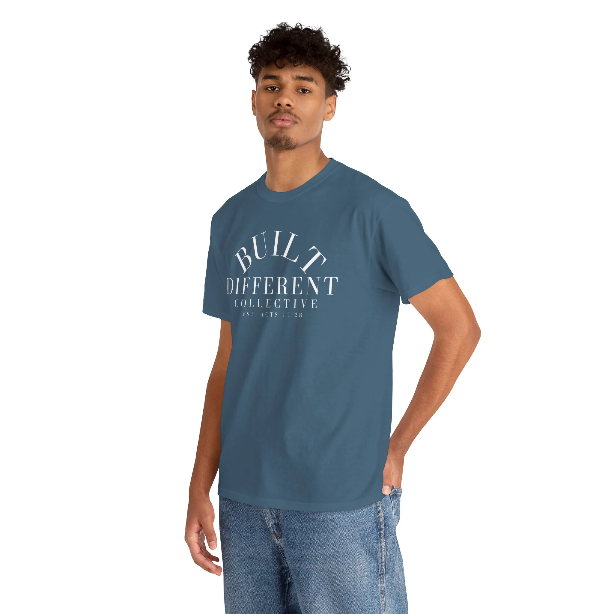 BUILT DIFFERENT COLLECTIVE EST. ACTS 17:28 Unisex Heavy Cotton Tee - Image 56