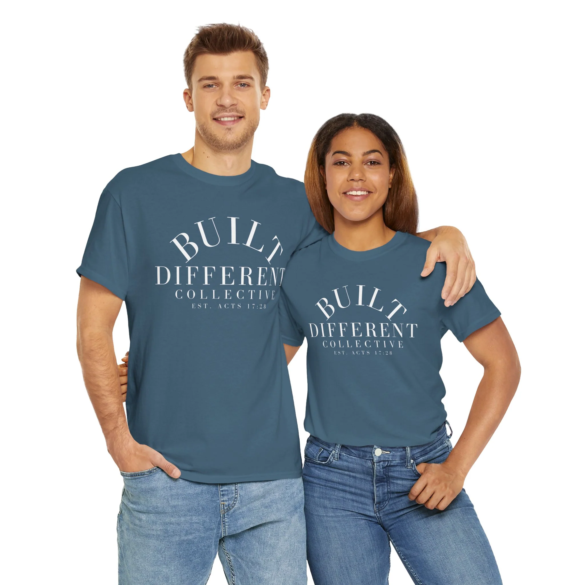 BUILT DIFFERENT COLLECTIVE EST. ACTS 17:28 Unisex Heavy Cotton Tee - Image 57