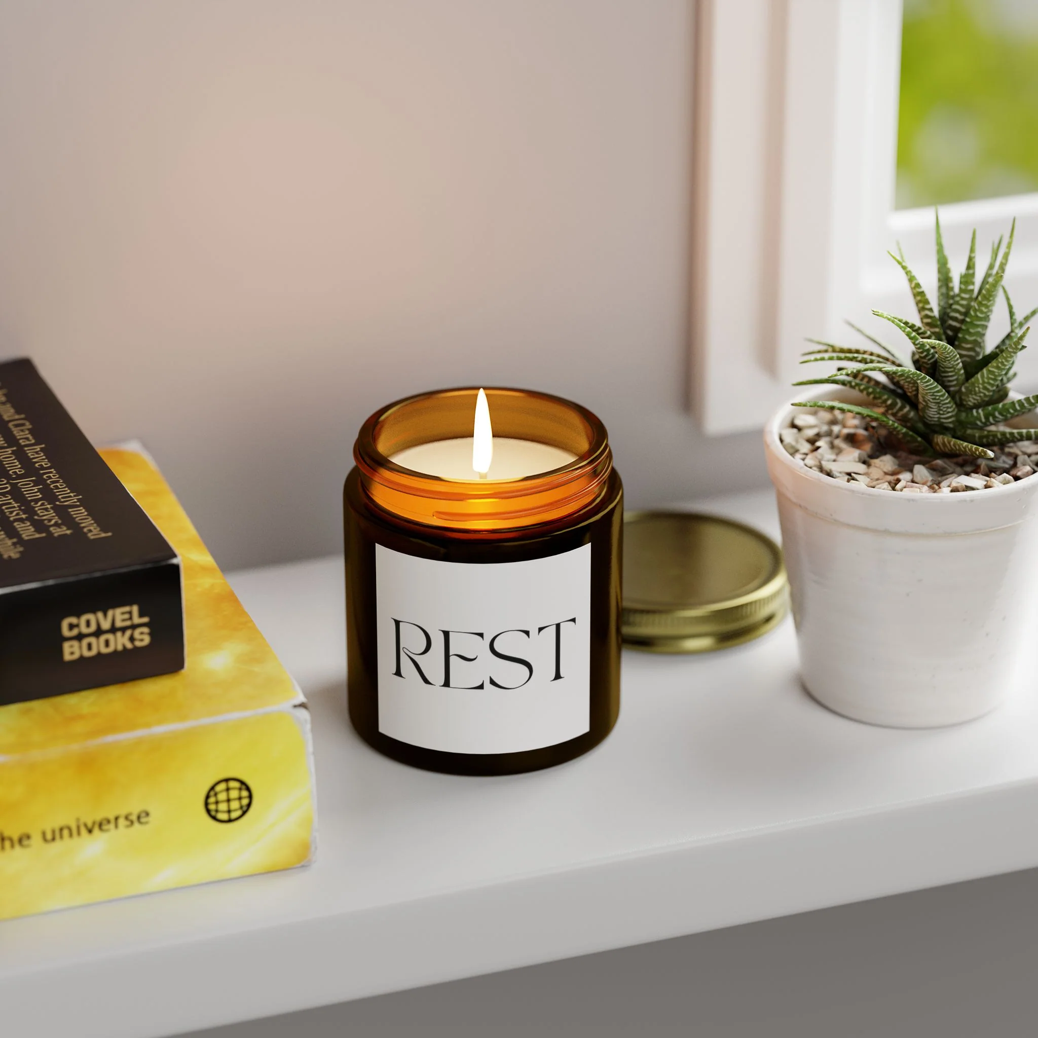REST Scented Candles, Coconut Apricot Wax (4oz, 9oz) - Image 59