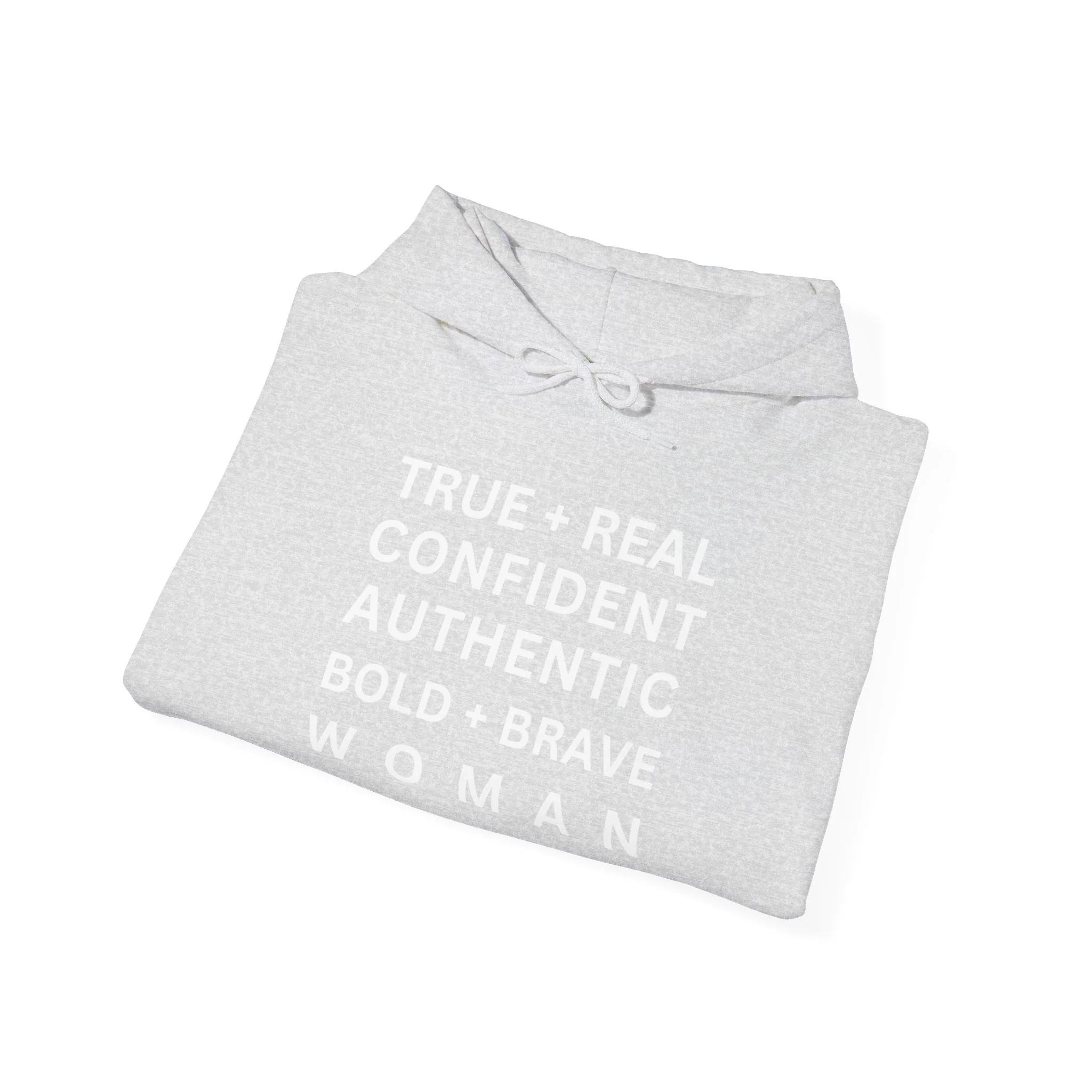 TRUE + REAL CONFIDENT AUTHENTIC BOLD + BRAVE WOMAN Heavy Blend™ Hooded Sweatshirt - Image 16