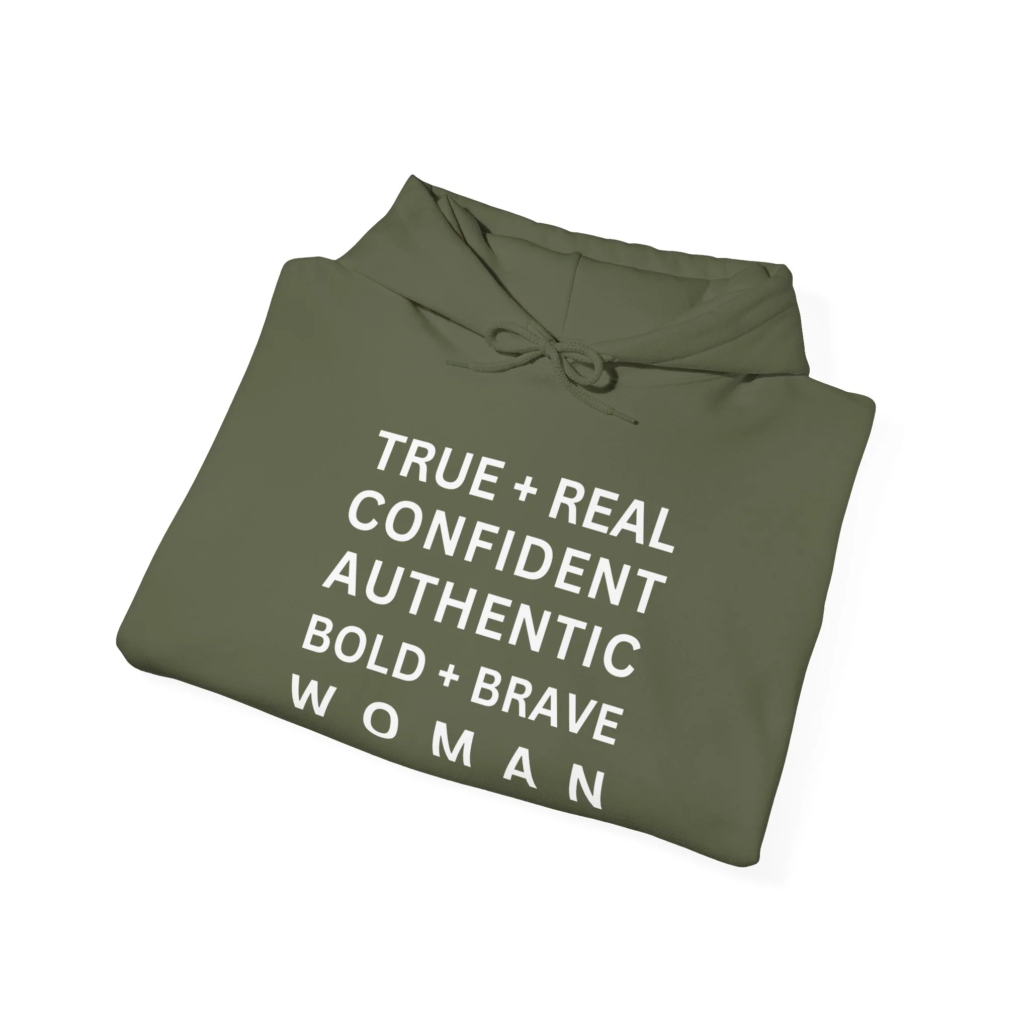 TRUE + REAL CONFIDENT AUTHENTIC BOLD + BRAVE WOMAN Heavy Blend™ Hooded Sweatshirt - Image 31