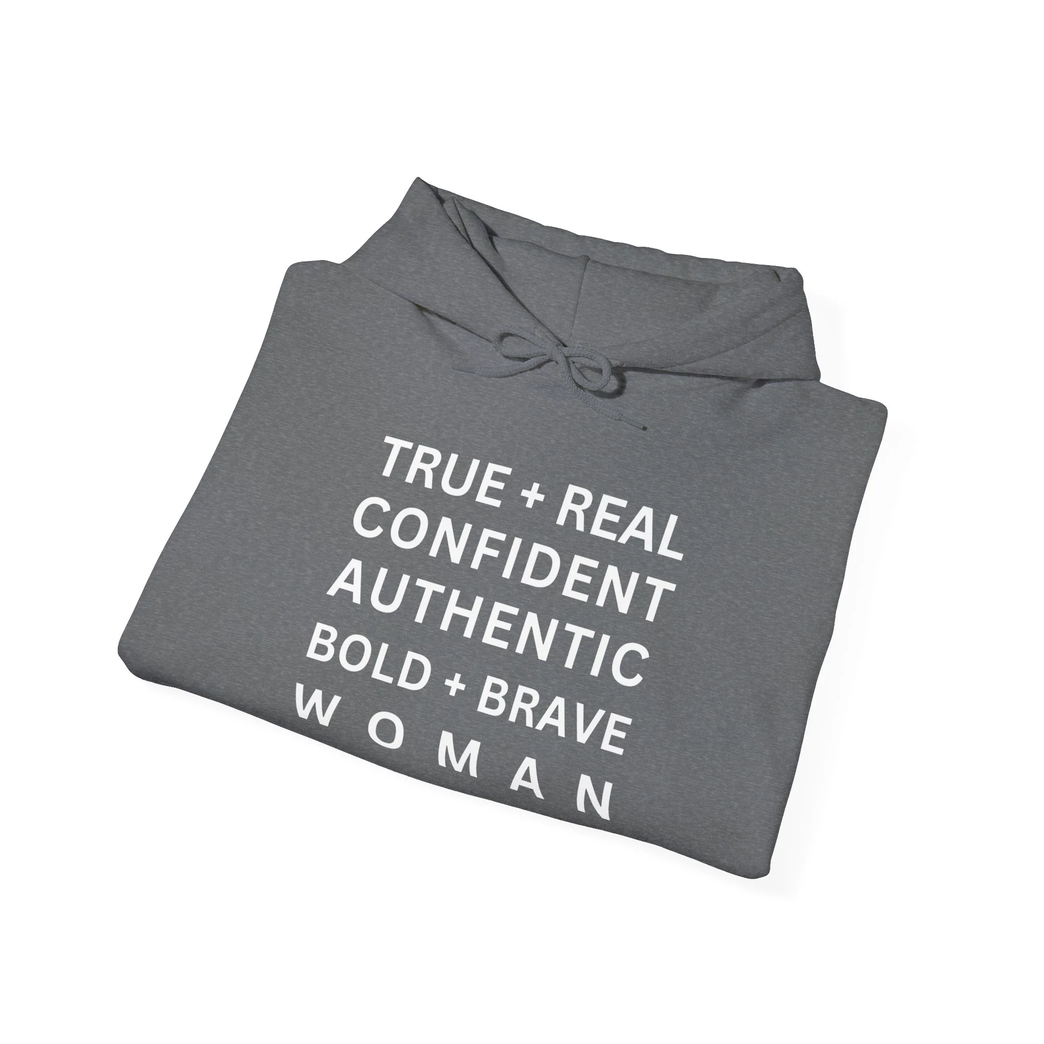 TRUE + REAL CONFIDENT AUTHENTIC BOLD + BRAVE WOMAN Heavy Blend™ Hooded Sweatshirt - Image 34