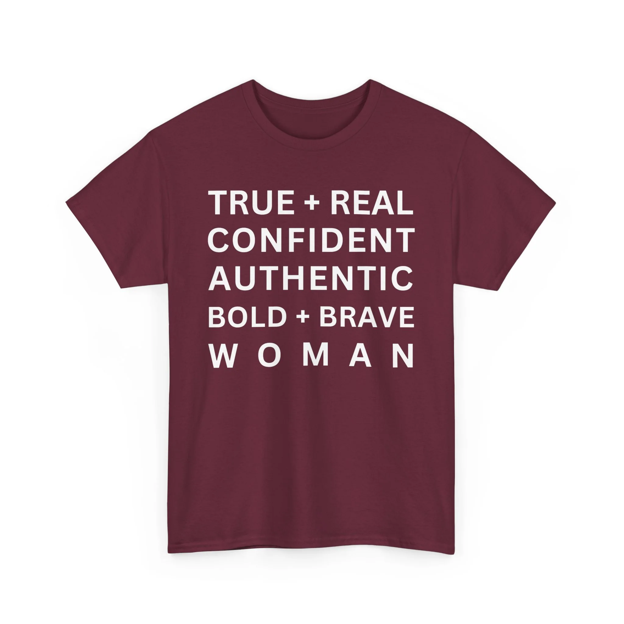 TRUE + REAL CONFIDENT AUTHENTIC BOLD + BRAVE WOMAN Heavy Cotton Tee - Image 14