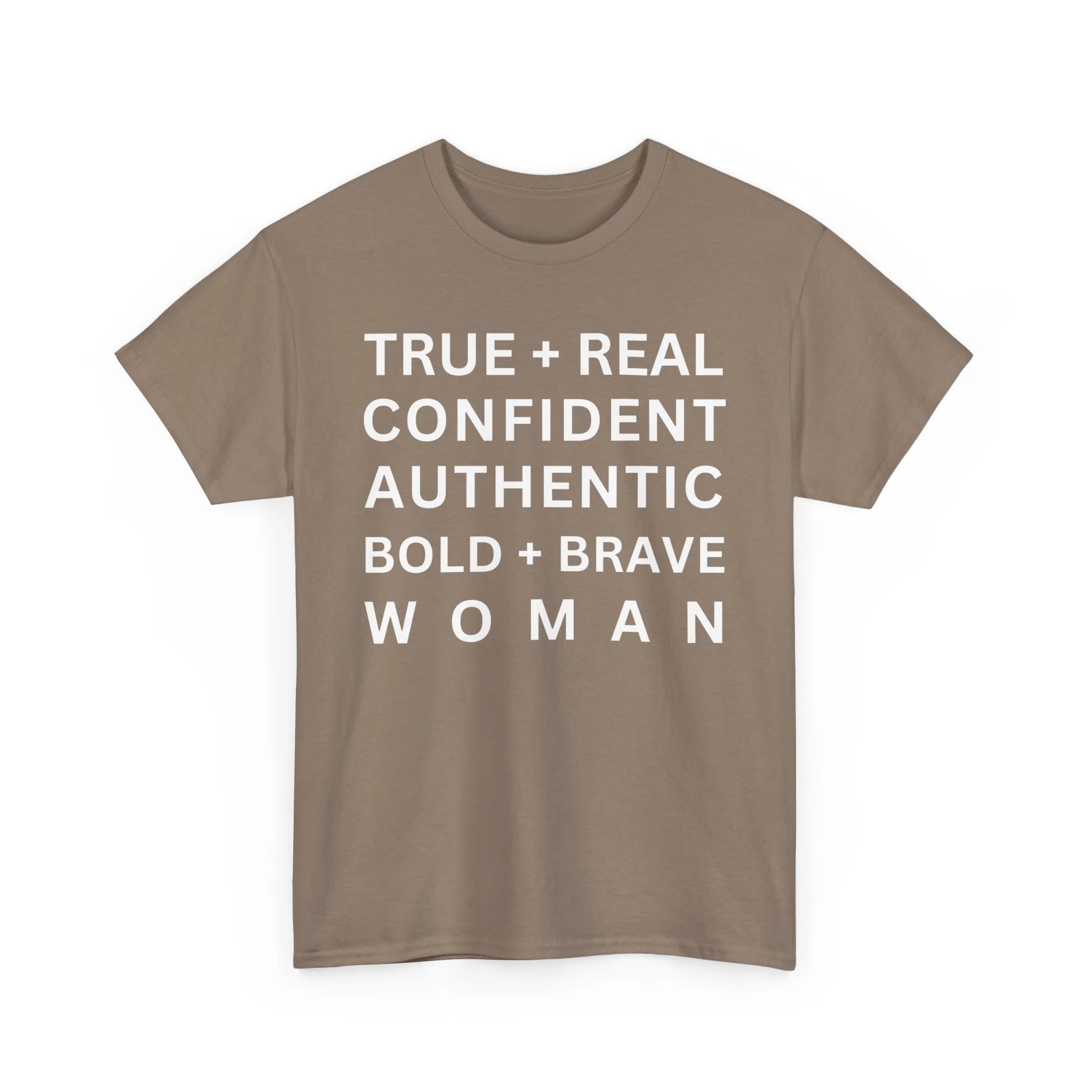 TRUE + REAL CONFIDENT AUTHENTIC BOLD + BRAVE WOMAN Heavy Cotton Tee - Image 29