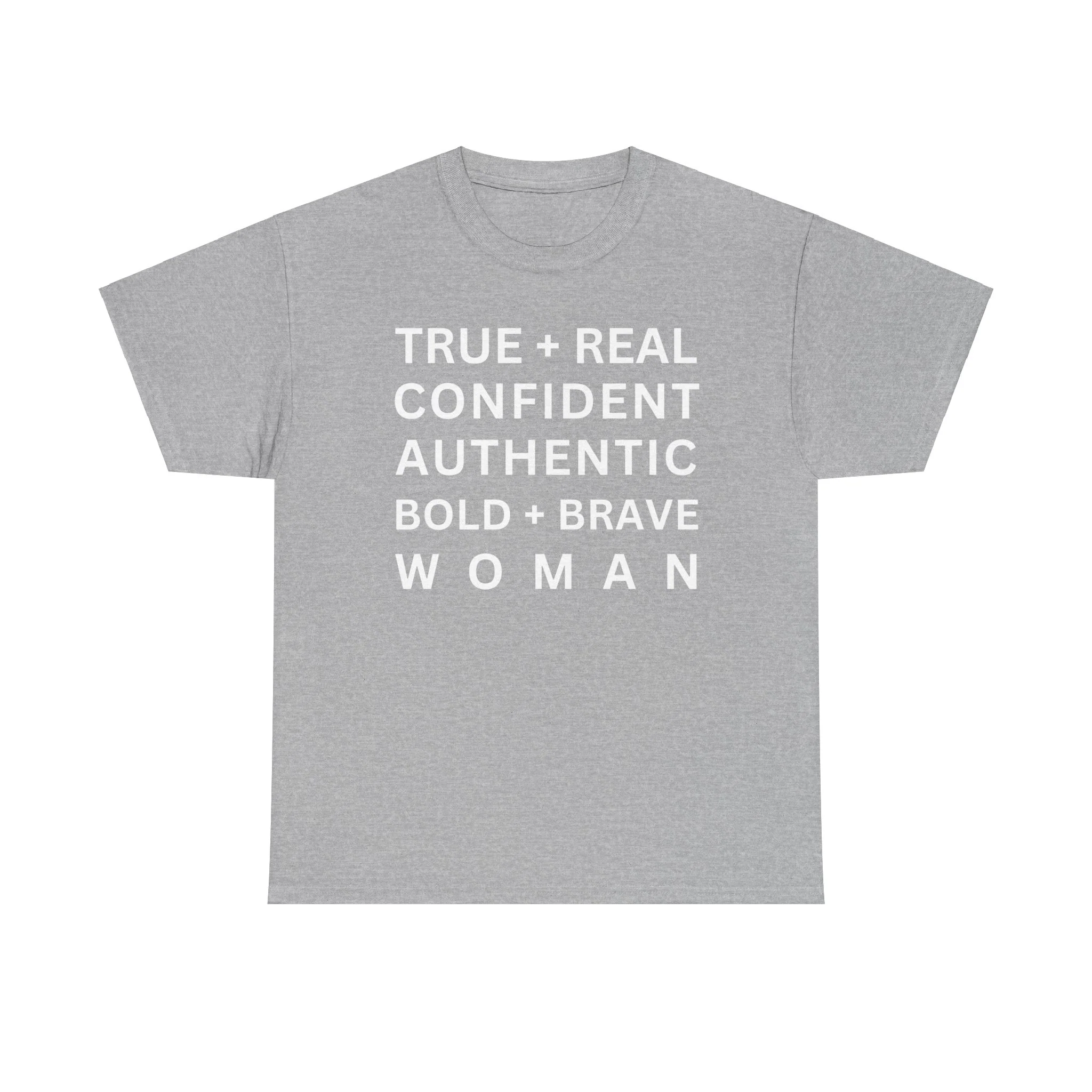 TRUE + REAL CONFIDENT AUTHENTIC BOLD + BRAVE WOMAN Heavy Cotton Tee - Image 5