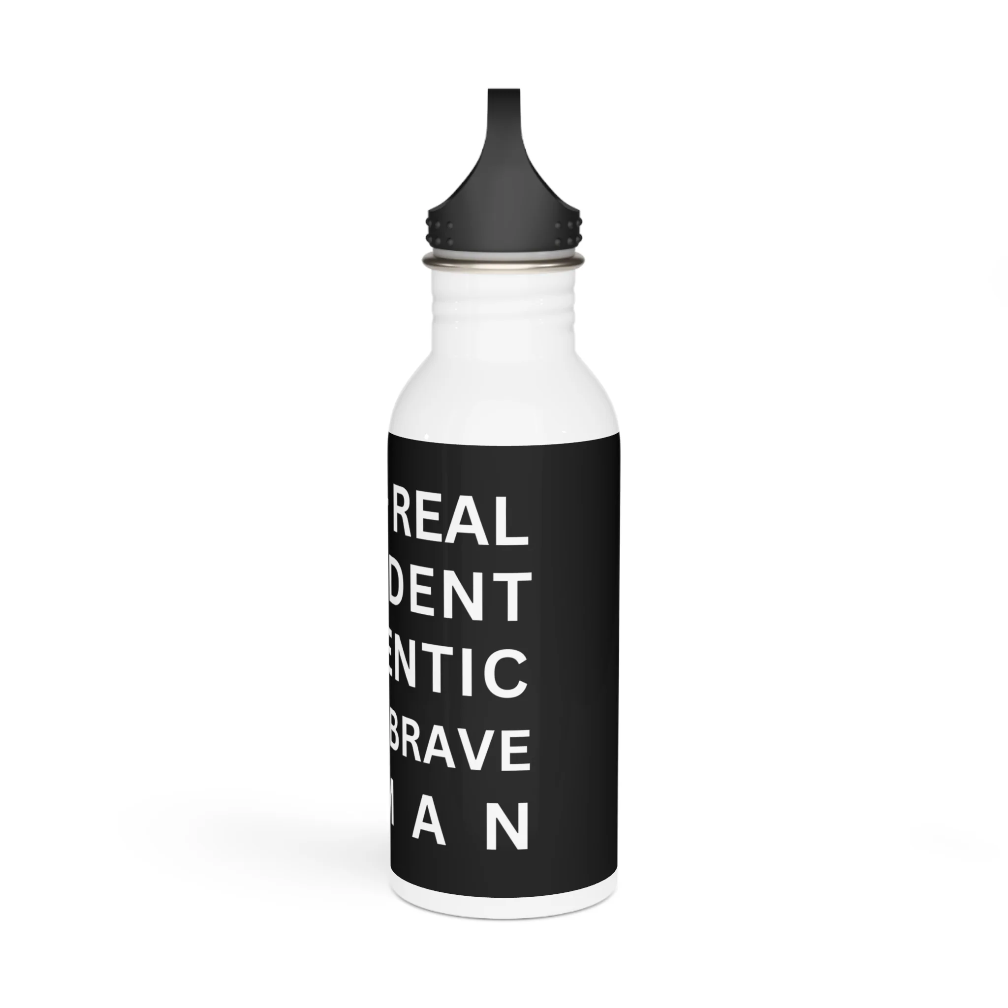 TRUE + REAL CONFIDENT AUTHENTIC BOLD + BRAVE WOMAN Stainless Steel Water Bottle - Image 4